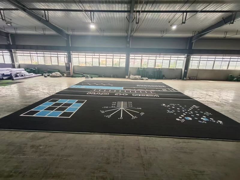 professional gym turf installation using full spread adhesive